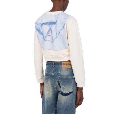THE PRINTED COTTON CROP SWEATSHIRT